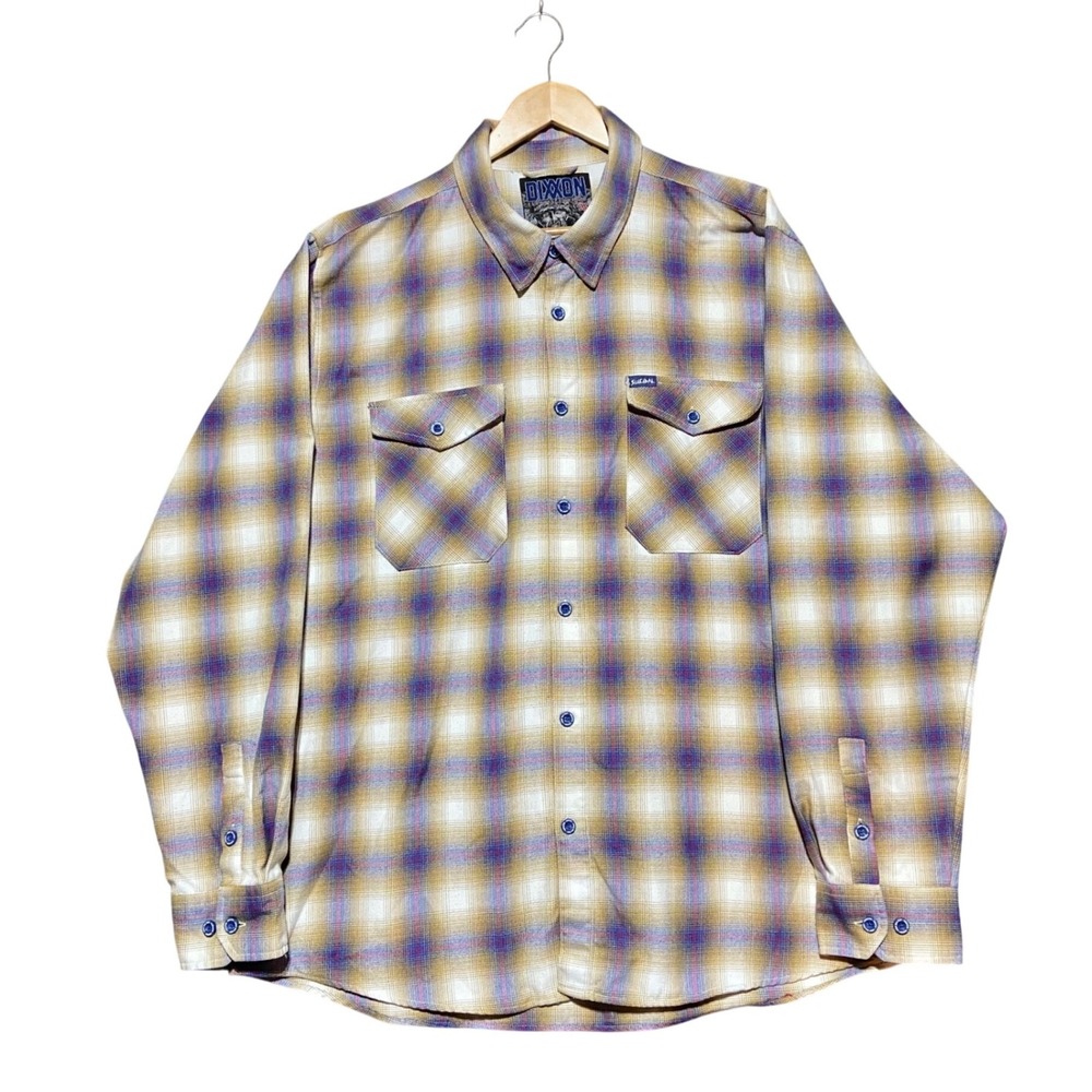 Dixxon Flannel Suicidal Tendencies Join The Army Plaid Shirt Mens 2X Tan Blue